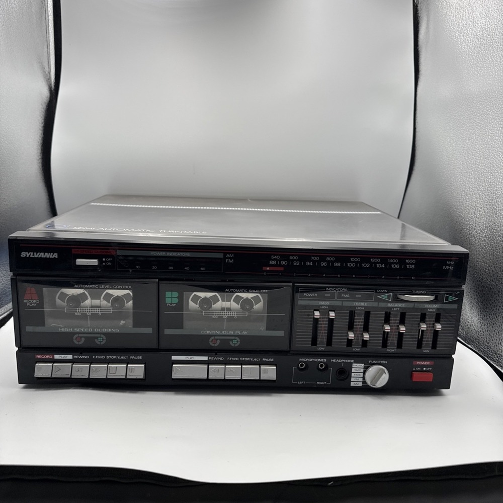 Vintage Sylvania SY-1801 Turntable Record Player/dual tape recording deck/Stereo
